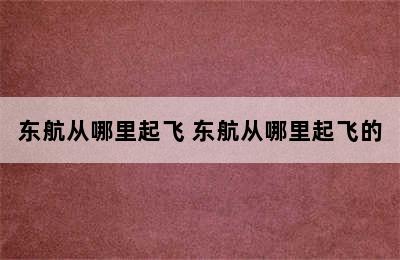 东航从哪里起飞 东航从哪里起飞的